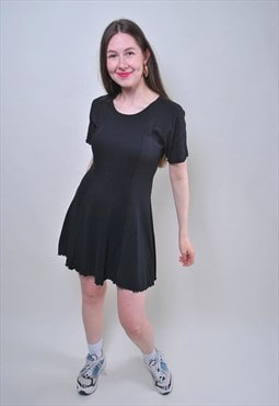 90s black minimalist dress, vintage cute summer dress