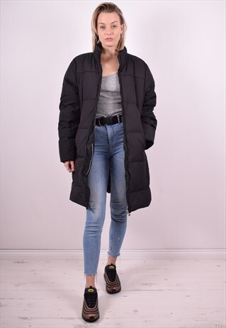 CHAMPION WOMENS VINTAGE PADDED COAT LARGE BLACK 90'S