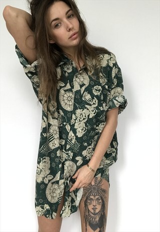 PATTERNED OVERSIZED RETRO VINTAGE UNISEX FESTIVAL SHIRT