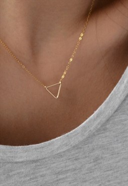 HAYDEN 14K Gold Fill Chain Tiny Triangle Dainty Necklace