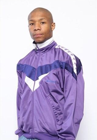 VINTAGE KAPPA TAPE LOGO TRACK JACKET PURPLE