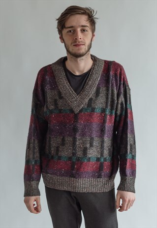 VINTAGE 80S V-NECK JUMPER PRINT