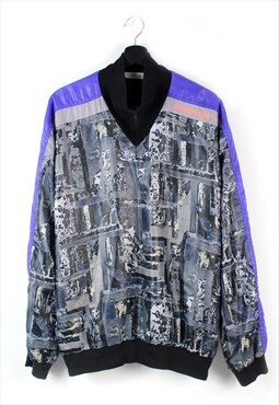 90s NEW LINE vintage sweatshirt soft shell jacket marble