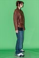 90'S VINTAGE ICONIC AVIATOR LEATHER JACKET IN SEPIA BROWN