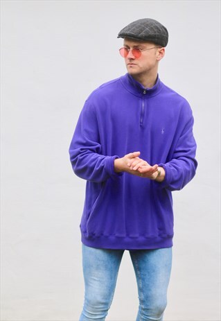 RALPH LAUREN 1/4 ZIP LILAC PURPLE SWEATSHIRT