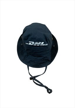 Vintage Y2K DHL bucket hat with strap Embroidered detail