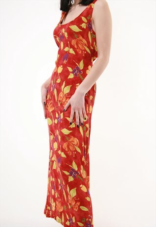 90S VINTAGE MAXI LENGTH GRUNGE FLORAL DRESS 420