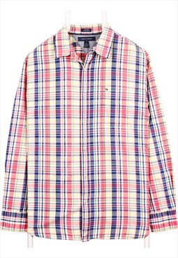 Vintage 90's Tommy Hilfiger Shirt Tartened lined Check Long