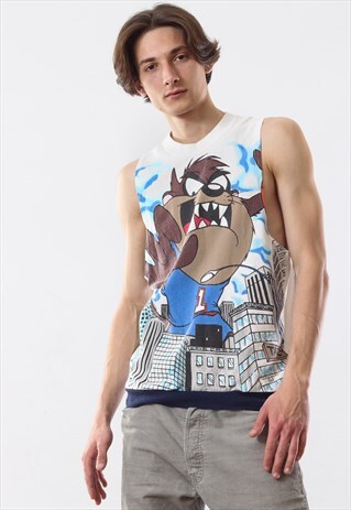 VINTAGE TAZ MANIA 1995 BASKETBALL TANK TOP TEE SLEEVELESS