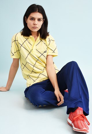 90'S RETRO LACOSTE SPORTS CHECKED POLO T-SHIRT TEE TOP
