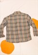 VINTAGE SHIRT 90S GRUNGE CHECKED BROWN PLAID OVERSIZED SHIRT