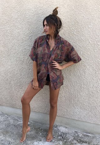 PATTERNED OVERSIZED RETRO VINTAGE UNISEX FESTIVAL SHIRT