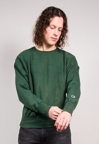 90'S VINTAGE GREEN CHAMPION SWEATSHIRT JUMPER