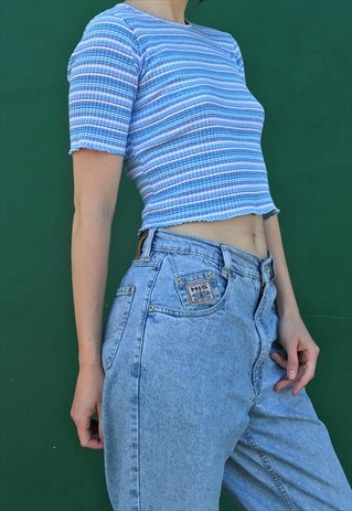 90S CUTE SHORT STRIPED TOP