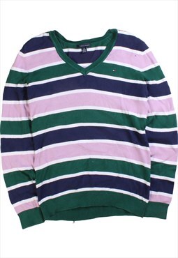 Vintage 90's Tommy Hilfiger Jumper / Sweater Knitted V Neck