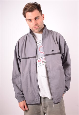 NIKE MENS VINTAGE JACKET LARGE GREY 90S