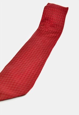 Vintage men's necktie red retro 80s wedding tie for men