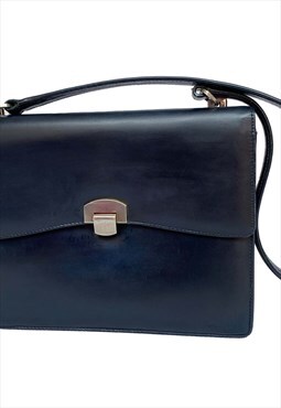 Gucci vintage navy blue leather bag