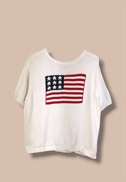 Vintage  Jumper Villager USA in White L