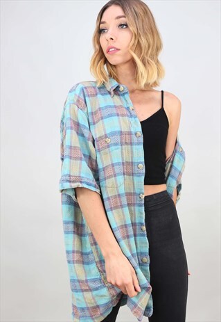 VINTAGE OVERSIZED SHORT SLEEVE PATTERNED SHIRT