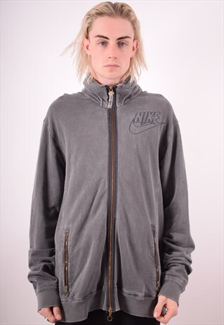 NIKE MENS VINTAGE TRACKSUIT TOP JACKET XXL GREY 90S