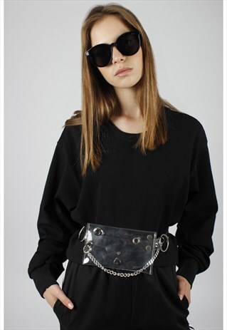 MEDIUM CHAIN CLEAR BELT BUM BAG