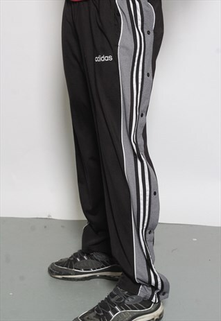 VINTAGE ADIDAS 3 STRIPE LOGO TRACK BOTTOMS