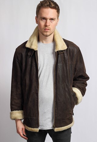 VINTAGE SUEDE SHERPA JACKET
