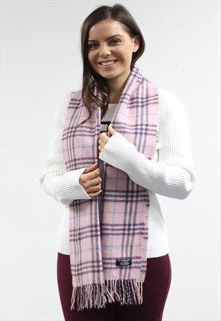 VINTAGE CASHMERE CHECKED SCARF-AS193