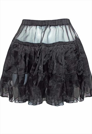 BLACK TUTU MINI SKIRT ORGANZA HIGH WAIST ONESIZE PARTY SKIRT