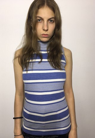 VINTAGE 90' OLDSCHOOL BEATIFUL BLUE TOP