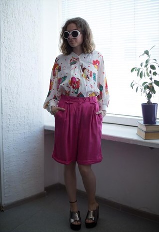 VINTAGE 80'S PINK HIGH WAISTED SHORTS