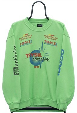 Vintage Trysil Smellen Graphic Green Sweatshirt Mens