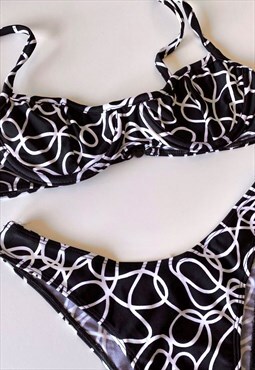 Vintage Y2K Deadstock Swirl Pattern Bikini Set