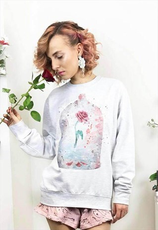 VALENTINES FAIRYTALE ROSE ASH GREY JUMPER