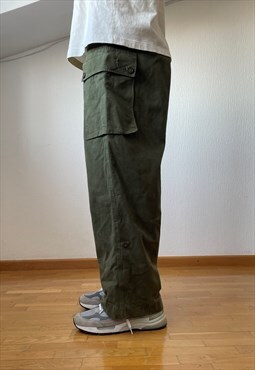 Vintage Military Cargo Pants Baggy Parachute Trousers 50s