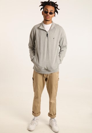 VINTAGE NAUTICA EMBROIDERED 1/4 ZIP SWEATSHIRT