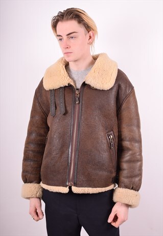 MENS VINTAGE SHERPA MEDIUM BROWN 90S