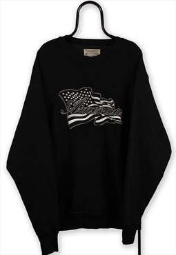 Steve & Barrys Vintage Black America Sweatshirt Womens