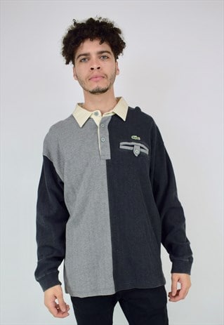 VINTAGE 90'S LACOSTE GREY LONG SLEEVE POLO SHIRT