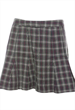 Vintage Checked Pleated Cheerleader Skirt - M