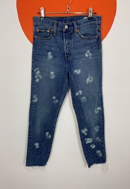 Levi's Bleached Animal Print Patterned Denim Jeans Size 6