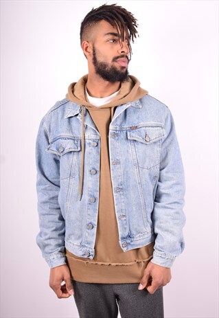 RIFLE MENS VINTAGE DENIM JACKET XL BLUE 90'S