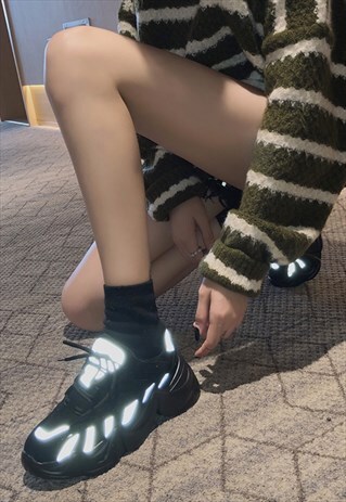 REFLECTIVE PLATFORM SNEAKERS