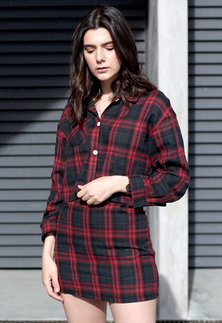 PLAID SHIRT & SKIRT CO-ORD TWIN SET