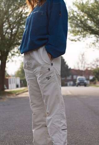 VINTAGE REEBOK CARGO / TRACKSUIT PANTS IN WHITE AND BLACK