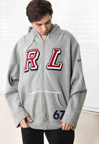 VINTAGE POLO RALPH LAUREN HOODIE SWEATSHIRT LOGO 4XL 32.2