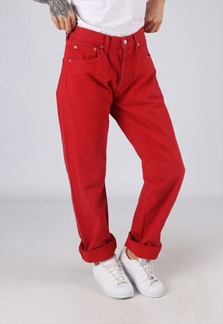 501'S LEVIS DENIM JEANS COLOURED HIGH WAISTED UK 12 (GJ3D)