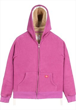 Dickies 90's Sherpa Zip Up Heavyweight Hoodie Small Pink