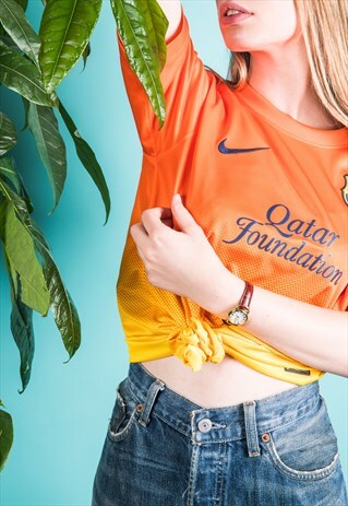 VINTAGE 1990S ORANGE AND YELLOW NIKE FOOTBALL SHIRT